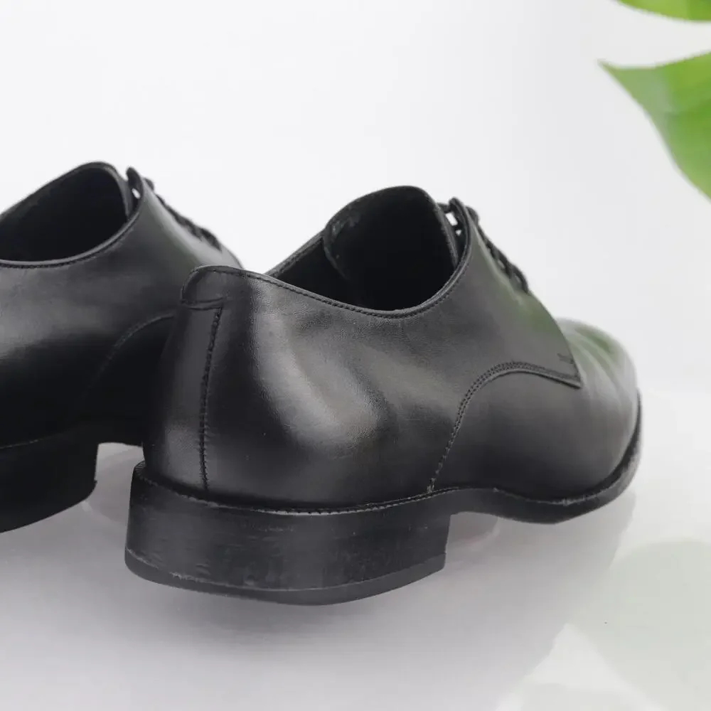 Cole‎ Haan Mens Williams Oxfords Size 10 M Black Leather Plain Derby Dress Shoes